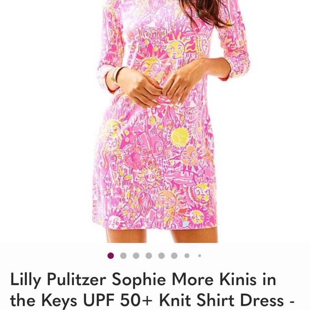 Lilly Pulitzer Sophie Pink and Yellow Knit Dress
Size L. Great beach cover up.